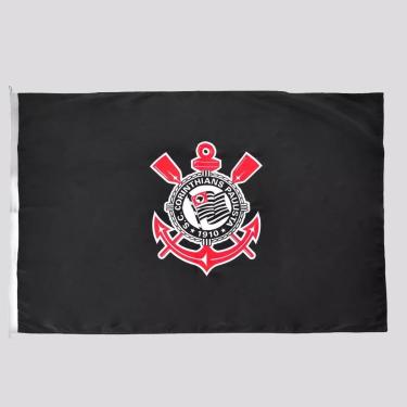 Imagem de Bandeira Corinthians Dupla Face Preta-Unissex