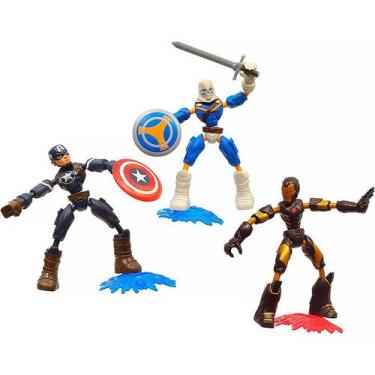 Imagem de Boneco Marvel Avengers Bend And Flex Taskmaster vs Iron Man e Captain 