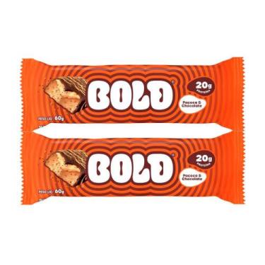Imagem de Kit 2 Barra de Proteína Bold Sabor Paçoca e Chocolate com 20g de Prote
