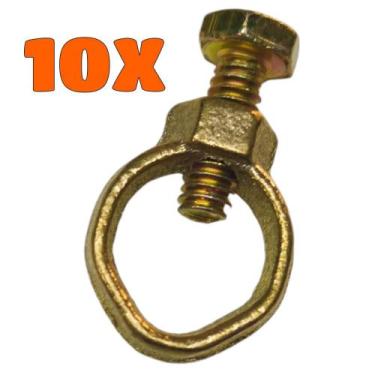 Imagem de Kit 10 Grampo de Aterramento Conector Terra para Haste de 1/2 até 5/8 