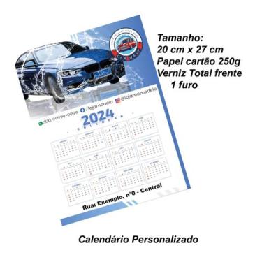 Imagem de Calendário 2024, parede, personalizado -  Diversos Tamanhos - Teodoro 