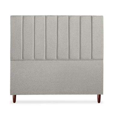 Imagem de Cabeceira Estofada Cama Box Queen Carla 160cm Linho - D A DECOR, CINZA