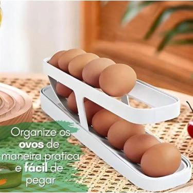 Imagem de Porta Ovos Organizador para Geladeira Branco 36x10,2x8,6CM - Não infor