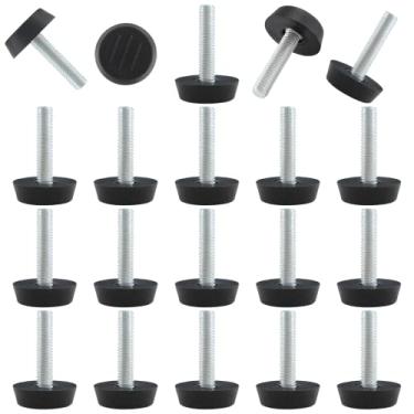 Imagem de Zorfeter 30 peças de niveladores ajustáveis para móveis roscados, pés de nivelamento M6, pés de nivelamento deslizantes para mesa, cadeira, pernas de móveis (M6 x 25 mm)