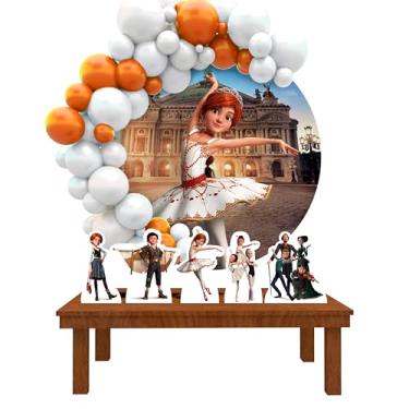 Imagem de Kit Decoração Painel Redondo Festa de Aniversário Infantil A Bailarina