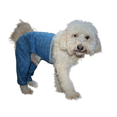 Imagem de Calça de cachorro para caminhada, alternativa, pijama para cães, cachorro médio, azul