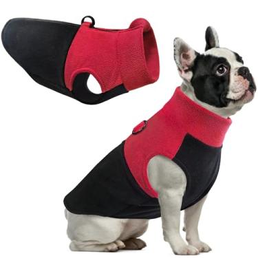 Imagem de Idepet Colete de lã para cães, suéter quente com zíper, jaqueta para cães com coleira em D, casaco de inverno para clima frio, moletom com capuz para cães pequenos e médios meninos e meninas