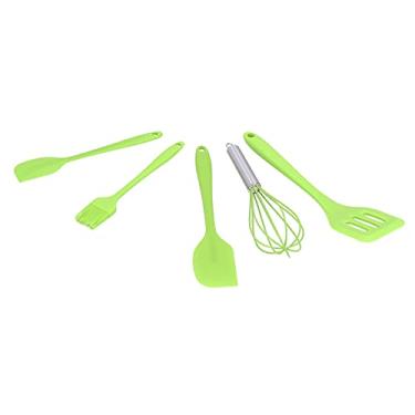 Imagem de Conjunto de Utensílios de Cozinha de Silicone de 5 Peças Akozon - Espátula de Silicone Tudo-em-um, Raspador e Ferramentas de Cozimento para Decoração de Bolo DIY - Conjunto de