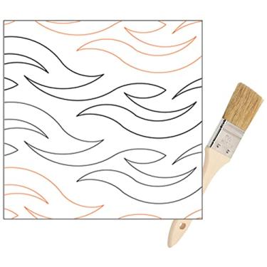 Imagem de Rolo de papel padrão de pantógrafos acolchoados – para máquinas de acolchoar Longarm | Pantógrafo de colcha com design fácil de ondas de água | O conjunto inclui quilters de braço longo, trilhos de