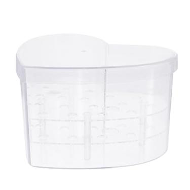 Imagem de Vasos de flores para decoração de mesa, vaso retangular para flores, vaso de centro de mesa transparente com 19 orifícios, recipiente de flores baixo em forma de coração de acrílico para casamentos,