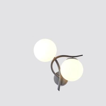 Imagem de LJZNGDHG Arandela de parede vintage industrial LED dourada estilo minimalista lâmpada de parede de cabeceira nórdica elegante globo de vidro para cabeceira quarto mesa de cabeceira