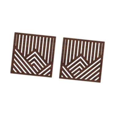 Imagem de IEUDNS 2Pcs de Madeira Wall Art Decor Decoração Da Parede Adesivos Rústico Ornamento Abstrato Painéis de Parede Decorativos para Cozinha Interior Casa, Marrom