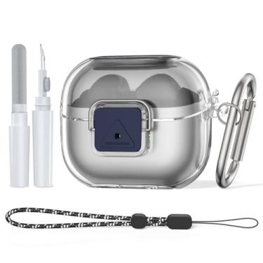 Imagem de TUDIOW Capa transparente para Galaxy Buds 3 FE (2025) e Buds 3 Pro e Galaxy Buds 3 com trava segura, proteção à prova de choque para Samsung Galaxy Buds3 e 3Pro com kit de limpeza e chaveiro