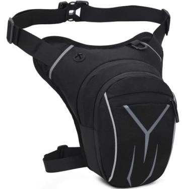 Imagem de Peicees Bolsa de perna para homens, pochete feminina, masculina, para atividades ao ar livre, motocicleta, mochila transversal de ombro, mochila, acampamento, caminhada, ciclismo, equitação