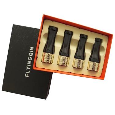 Imagem de GZJXCCL Conjunto de tubos de charuto com padrão de escultura de resina de cobre puro com 4 tamanhos (dourado)