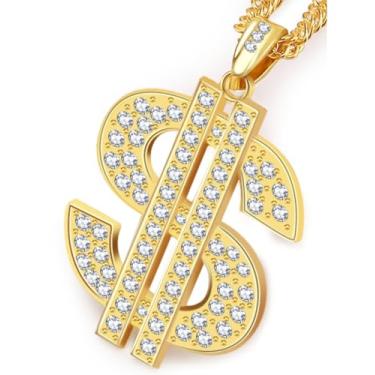 Imagem de COMMIA Colar de corrente banhado a ouro 18 K, corrente banhada a ouro Hip Hop para homens