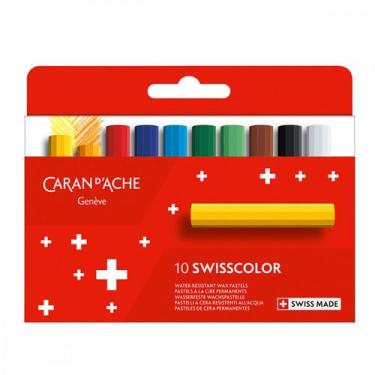 Imagem de Giz Pastel Carandache Swisscolor Wax Pastels com 10 Cores - 7002