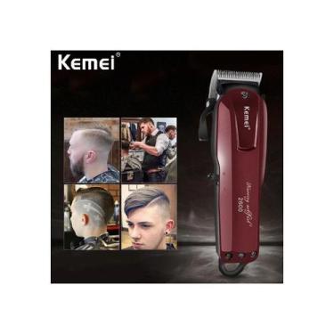 Imagem de Maquina De Cortar Cabelo Sem Fio Kemei 2600 Profissional, Preto e Verm