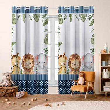 Imagem de Cortina Safari Baby Blackout 2,80X 2,20 p/ Quarto Infantil Criança Beb