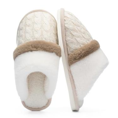 Imagem de GOEWY Pantufas Felpudas Para Mulheres, Chinelos Macios E Aconchegantes Para Áreas Internas E Externas, Sapatos De Malha Para Casa Com Espuma De Memória, Sola Antiderrapante, Presentes Para Mulheres,
