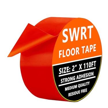 Imagem de SWRT 2 X 110Ft Fita De Marcação De Piso Vermelha E Fita De Emenda De Dança, Fita De Advertência Para Piso De Academia, Fita De Segurança Para Marcação De Piso, Atletismo, Escola, Restaurantes, Equi