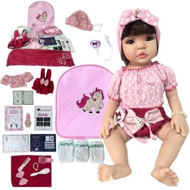 Imagem de Bebê Reborn Boneca Menina Corpo 100% Silicone Acessórios e Bolsa Maternidade