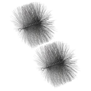 Imagem de PATIKIL Escova de limpeza de chaminé de arame de 18 cm, 2 peças de escova redonda de aço com encaixe NPT de 1/4 para limpeza de tubos de secador de barraca de fogão a lareira, prata