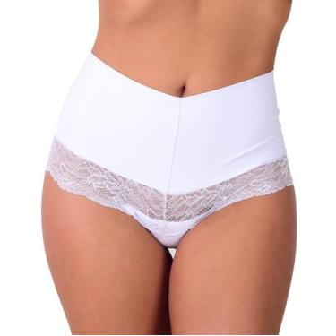 Imagem de Calcinha poliamida cós duplo alto com renda - calmf020 - Vip Lingerie,