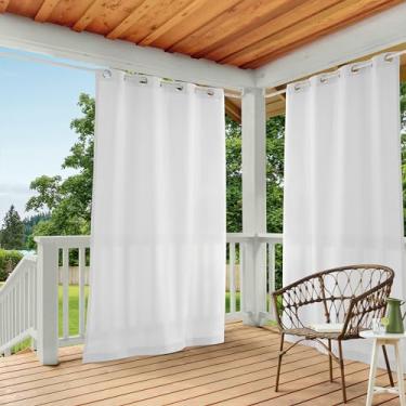Imagem de Exclusive Home Curtains GT Par de painel de cortina liso com ilhós para cabana e filtro de luz, 137 cm x 351 cm, branco