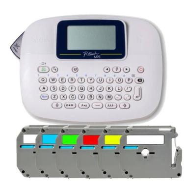 Imagem de Rotulador Brother Branco Pt-m95wt + Kit 06 Fitas Coloridas
