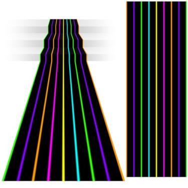 Imagem de Irenare Pista de corrida fluorescente reativa UV 994 x 137 cm com iluminação neon que brilha no escuro e fundo de discoteca para decoração de festa neon dos anos 70, 80, 90, dança, casamento