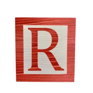 Imagem de Cubo Branco Letra Vermelha com Aplique Festa Chá de Bebê Decoração 8x8