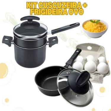 Imagem de Fritadeira de Ovo mais Cuscuzeira, kit de 2 panelinhas. - FORTALEZA
