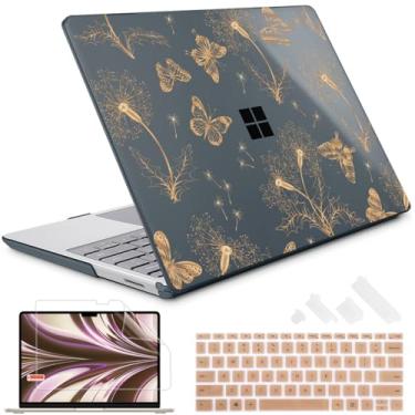 Imagem de Lepeoac Para laptop Microsoft Surface de 13,5 polegadas 3/4/5 com apoio de palma de metal APENAS modelos 2019-2022: 1868/1951, capa rígida de plástico com capa de teclado e protetor de tela,
