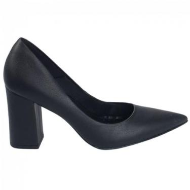 Imagem de Sapato Scarpin Lia Line Couro 71575, Preto, 37