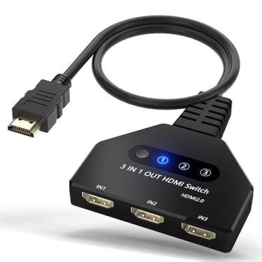 Imagem de Closs Comutador Hdmi 3 Em 1 Saída 4K A 60 Hz, Divisor E Comutador Hdmi Com Cabo Hdmi 2.0 De 1,4 Pés, Hub Hdmi De 3 Vias, Adaptador Hdmi Multiporta Compatível Com 3D, Hdcp2.2, Hdr, Compatível Com Lap