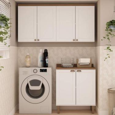 Imagem de Armário Multiuso Lavanderia Modulado Área de Serviço 4 peças 58 Acquaf