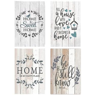 Imagem de Kunlisa Toalhas de cozinha Home Sweet Home, decoração de cozinha de fazenda, 40 x 61 cm, conjunto de 4