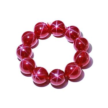 Imagem de LETMEXC Esferas redondas de corindo sintético criado em laboratório 5# pedra rubi vermelha estrela sintética rubi gema passou diamante teste caneta (10 mm)