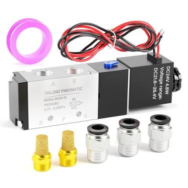 Imagem de Válvula solenóide TAILONZ PNEUMATIC 4V310-10 24V DC 5 vias 3/8NPT