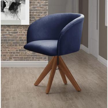 Imagem de Poltrona Atenas Base Giratória de Madeira Sala