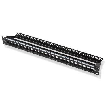 Imagem de Patch Panel Cable Matters 1U 24 portas Keystone com gerenciamento de cabos