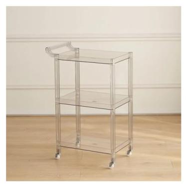 Imagem de Carrinho de Armazenamento Carrinho de armazenamento rolante, carrinho de lanche removível, carrinho transparente acrílico, prateleira de cozinha doméstica, carrinho de cozinha, carrinho de utilidades