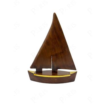 Imagem de Peça Decorativa Barco em Madeira e Metal Dourado 34cm 15564-PL