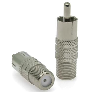 Imagem de Adaptador coaxial RCA tipo F para plugue fono, plugue Phono RCA macho para fêmea tipo F, conversor de conector AV tipo F (cobre) compatível com Atari 2600 TV, console de jogos, monitor de TV