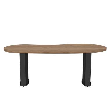 Imagem de Mesa para Escritório com Tampo Curvado e Pés Ripados