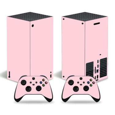 Imagem de Adesivo de película compatível com console e controle digital Xbox Series X, capa de decalque de vinil protetora, acessórios para jogos (rosa)