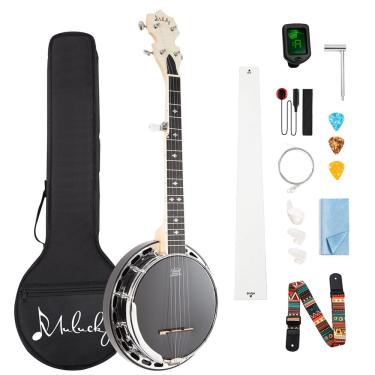 Imagem de Banjo Mulucky mini de 5 cordas com cabeça Remo e kit para iniciantes