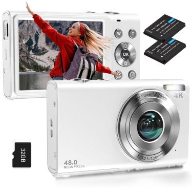 Imagem de Câmera digital stuogyum uhd 4K 48MP 16X Zoom com cartão de 32GB branco