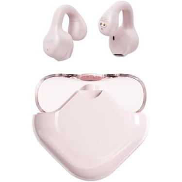 Imagem de Fone de Ouvido condução óssea com clipe de orelha Esportivo Bluetooth Sem Fio V5.3 HiFi Estéreo Cancelamento De Ruído - rosa